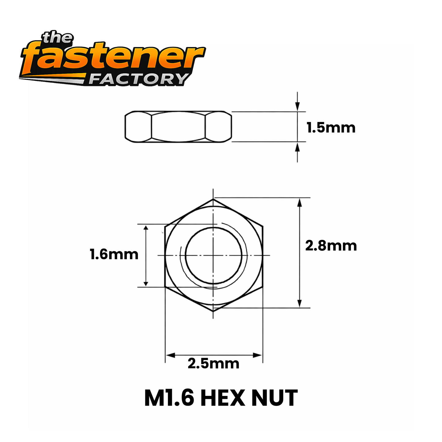 M1.6 SS 304 HEX NUT