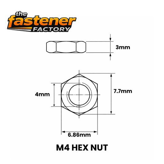 M4 SS 304 HEX NUT DIN 934