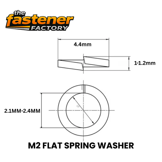M2 SS 304 FLAT SPRING WASHER DIN 127B