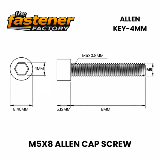 M5X8 SS 304 ALLEN CAP SCREW DIN 912